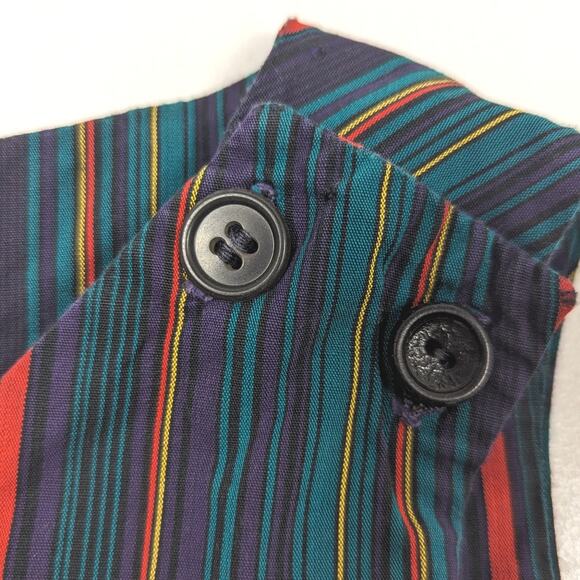 Vintage MerryMites Jon Jon Romper Boys Size 18-24m Rainbow Stripe Shortall - Picture 2 of 5